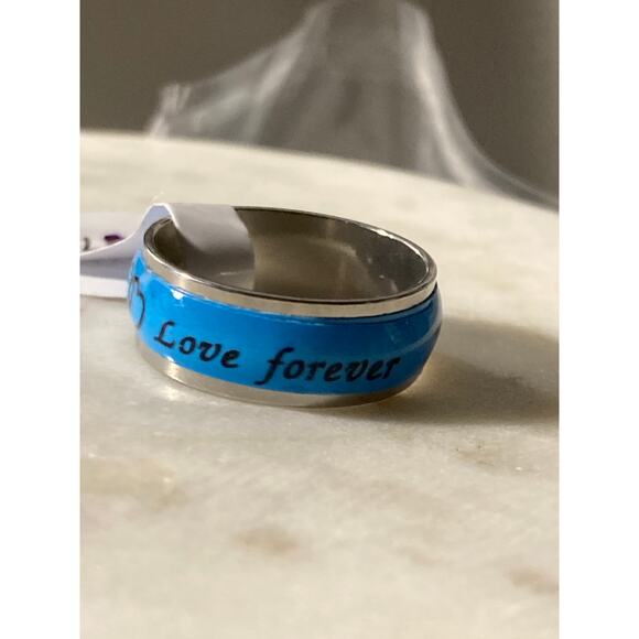 7 Stainless steel men’s unisex wedding band ring glow in the dark - Picture 1 of 4